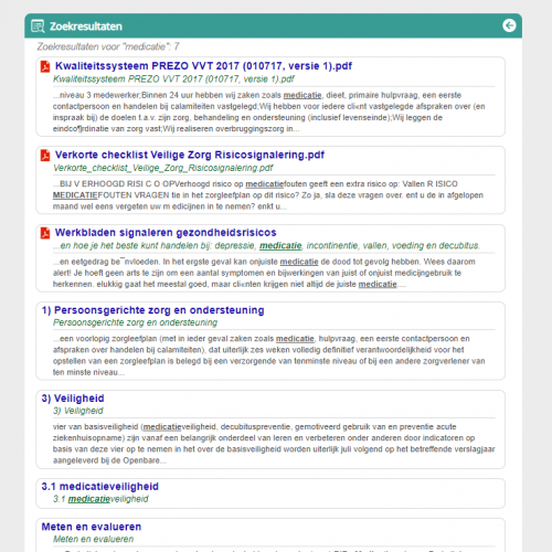 Overzichtelijk zoekresultaat